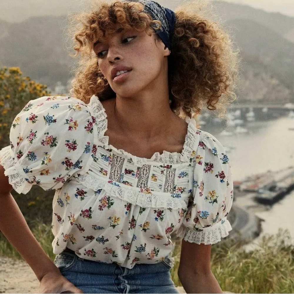 Doen Floral Tulea Top XS NWT